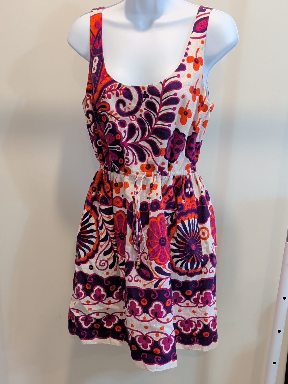 Trina Turk Purple & Orange Floral Mini Sundress